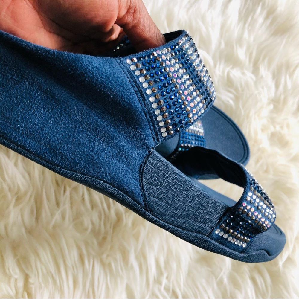 Navy Embellished Slides - image 3